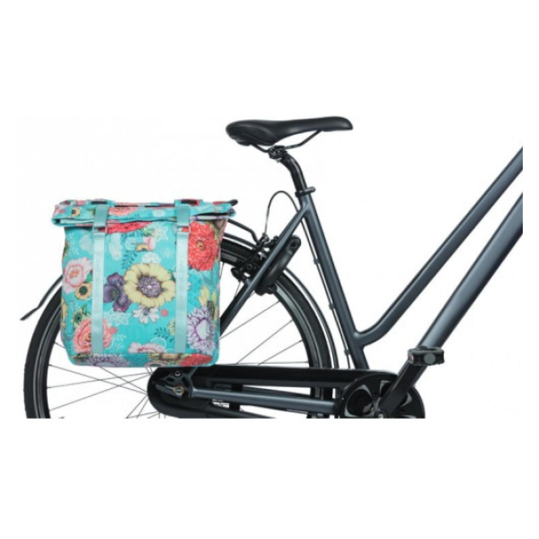 Waterproof polyester bike carrier bag with reflective Basil bloom field