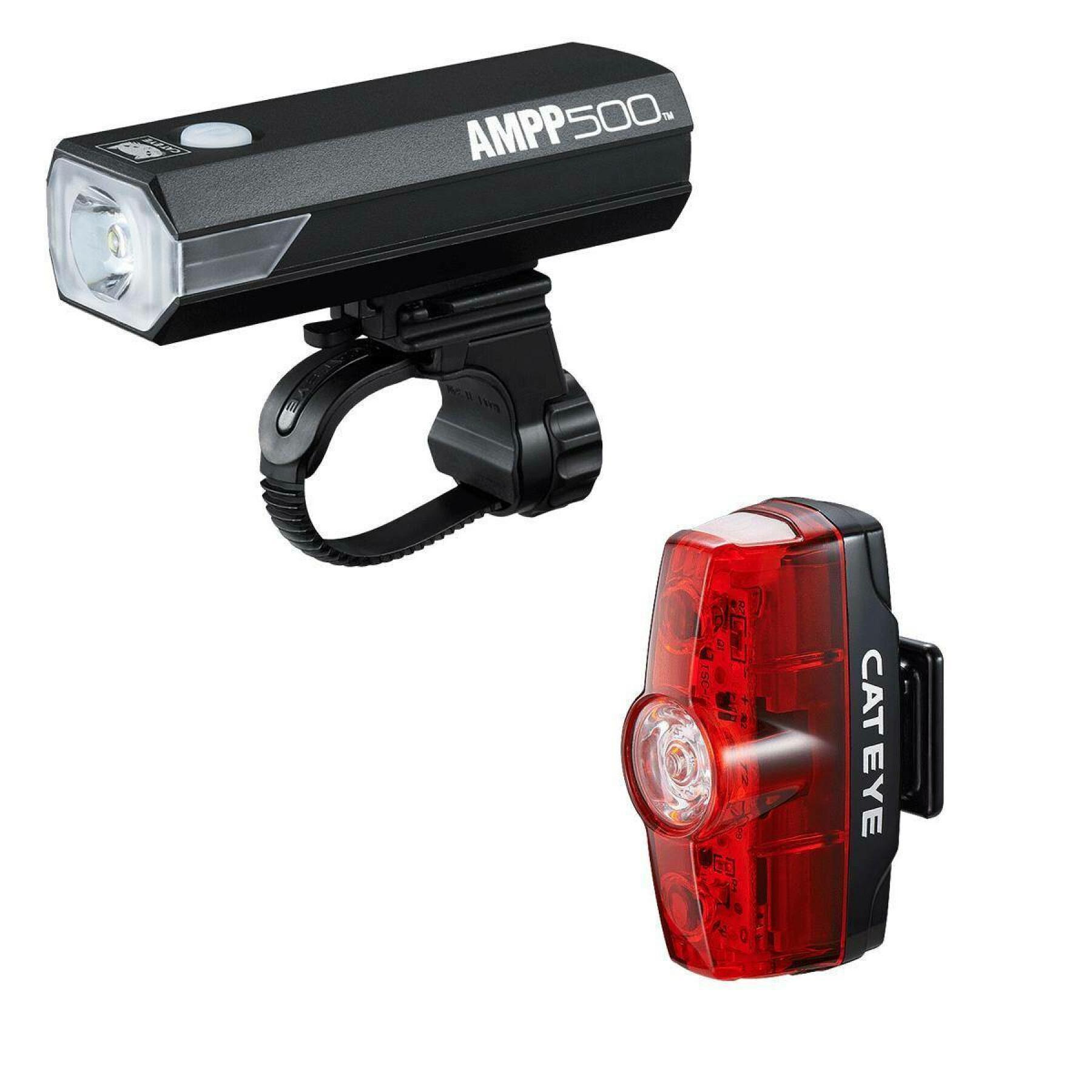 front and rear lighting Cateye Ampp 500/Rapid Mini