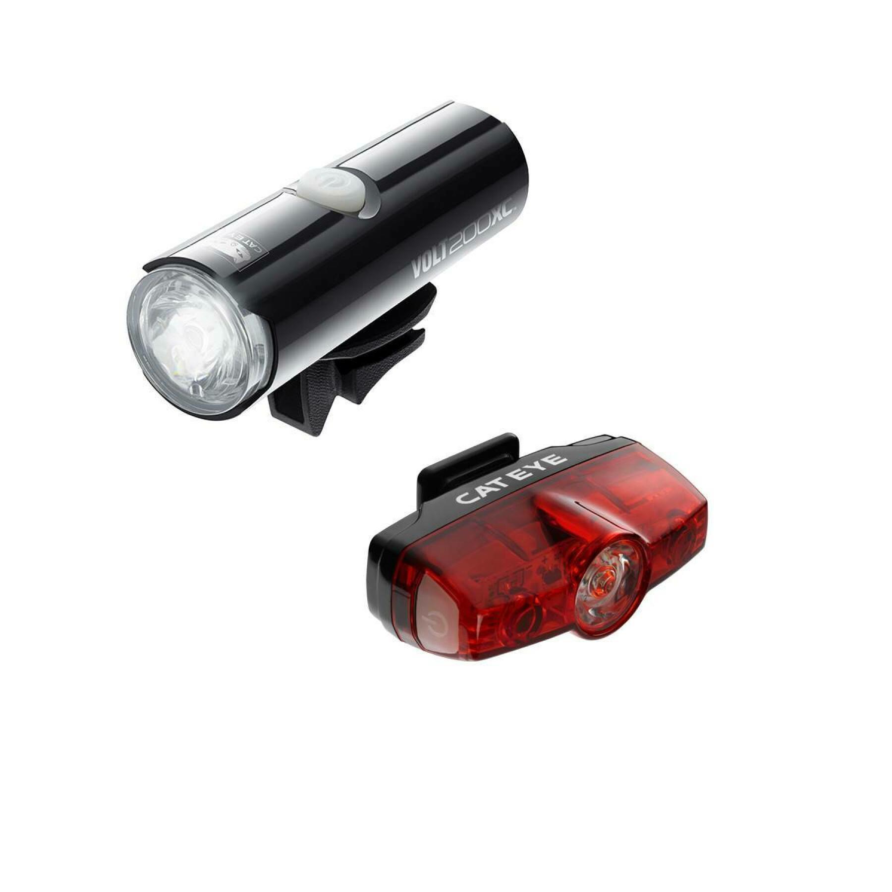 Front and rear lighting Cateye Volt 200 XC/Rapid Mini