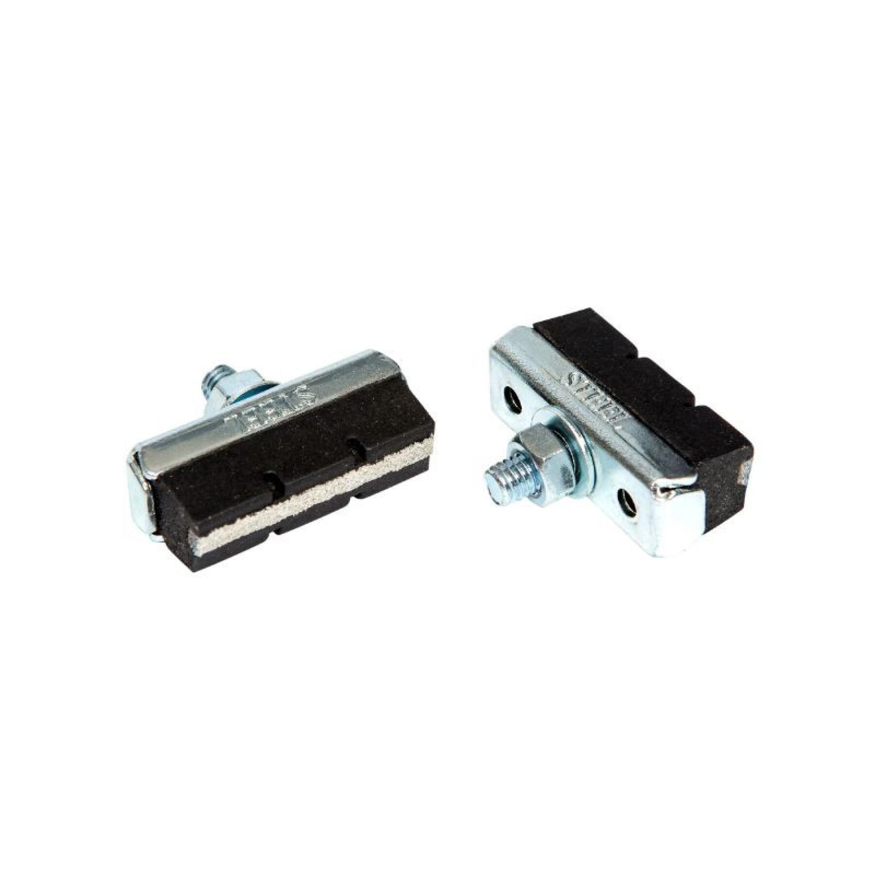 Pair of city brake pads holder for wet condition for steel rim Fibrax Caliper Symetric 40 mm