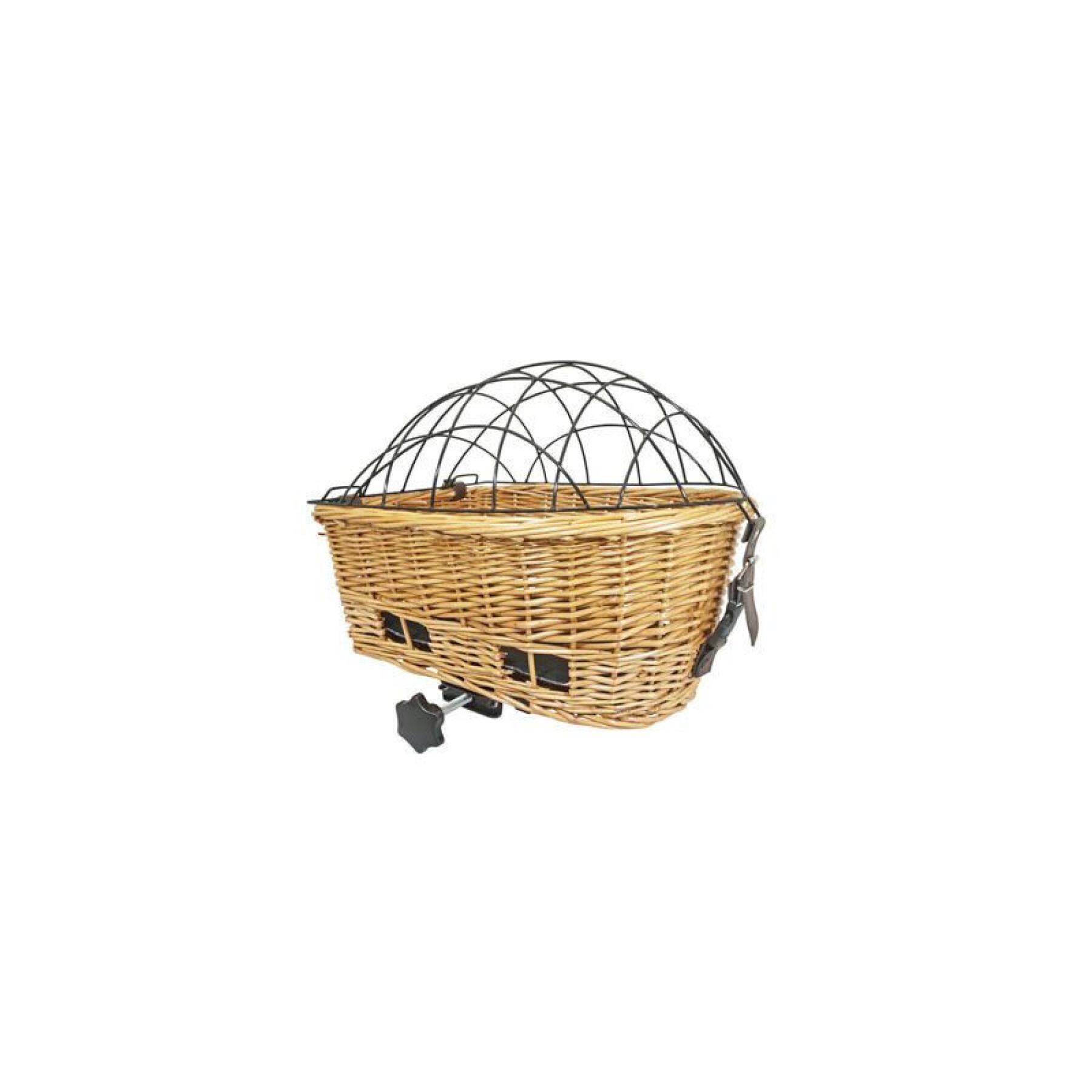 Wicker back bike basket for dog Newton