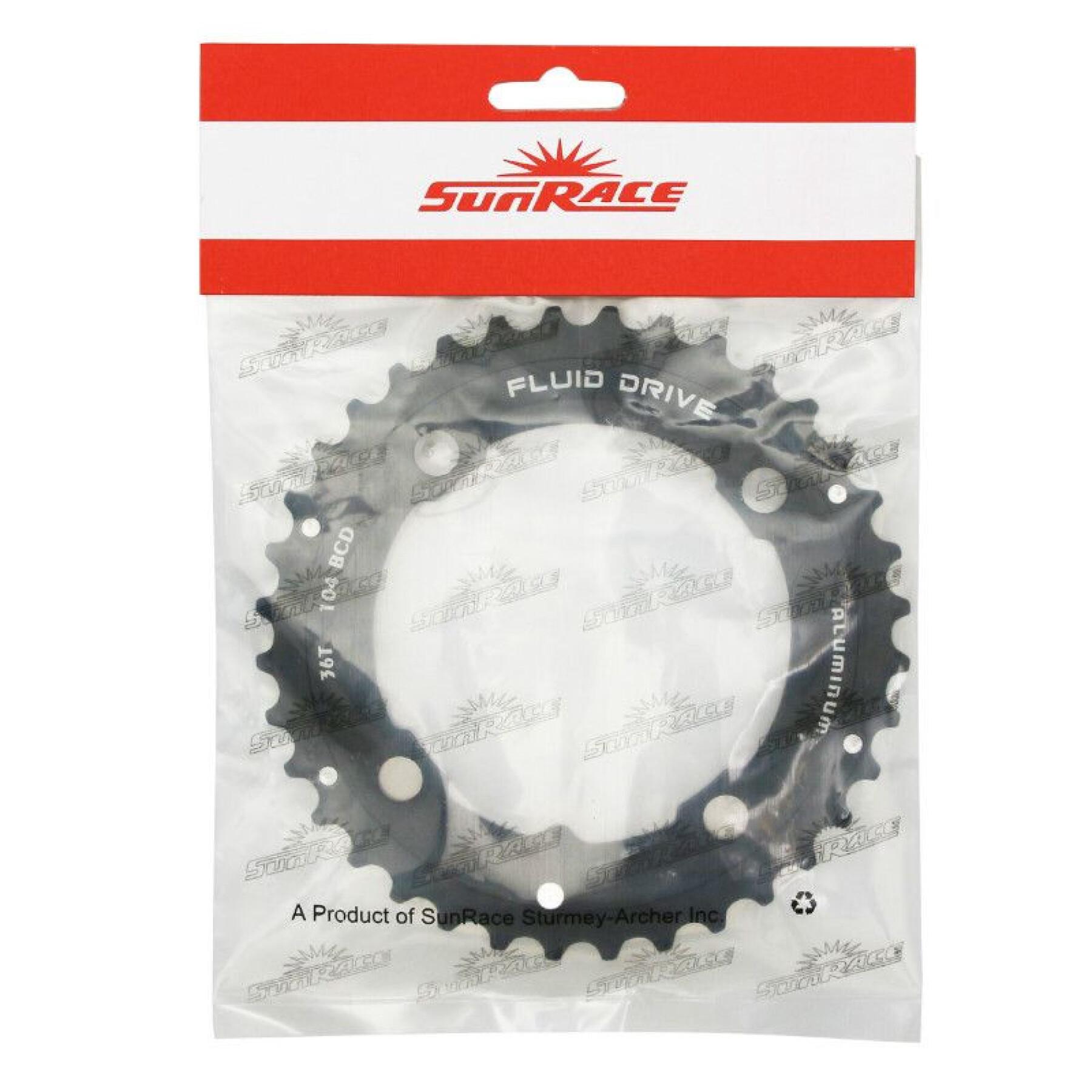 Triple middle outer MTB chainring compatible with autres Sunrace 4BRA